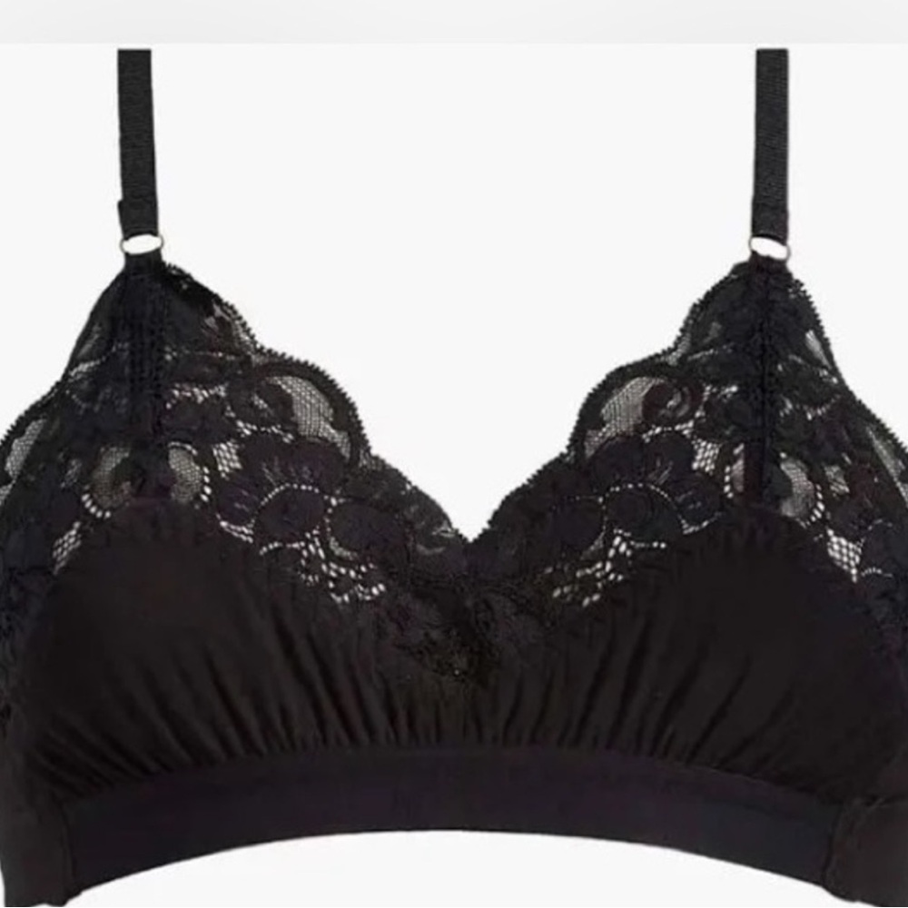 Free People We Are HAH Lounge Bralette Bra Size Small S Black Soft Wireless - Picture 2 of 16